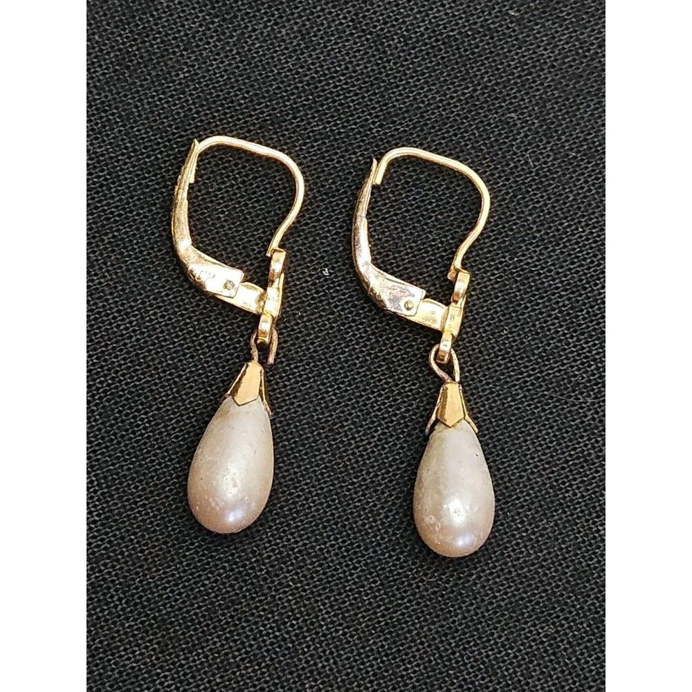 Franz Breuning 14K Gold Wire Leverback Drop Earrings Rolled Gold Plate W Germany